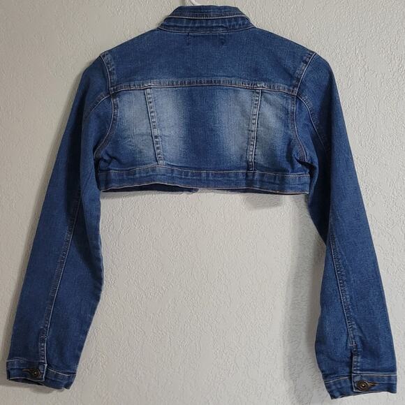 No Fuze Girls size Large (8/10) Denim Shrug - Picture 2 of 3